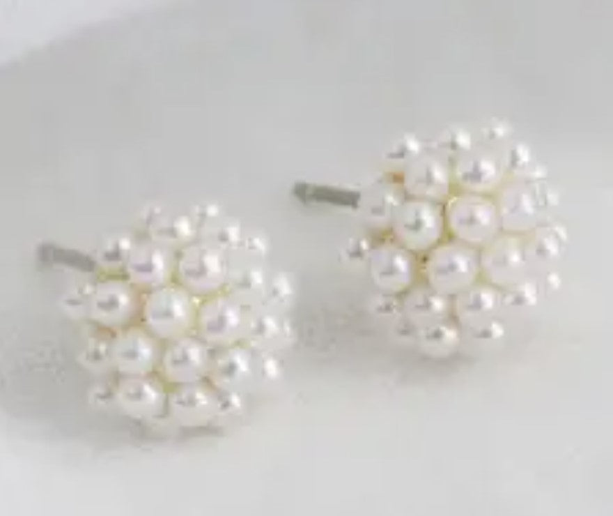 Pearl Cluster Earrings
