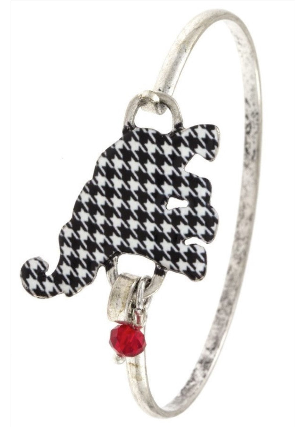 Elephant Houndstooth Bangle Bracelet