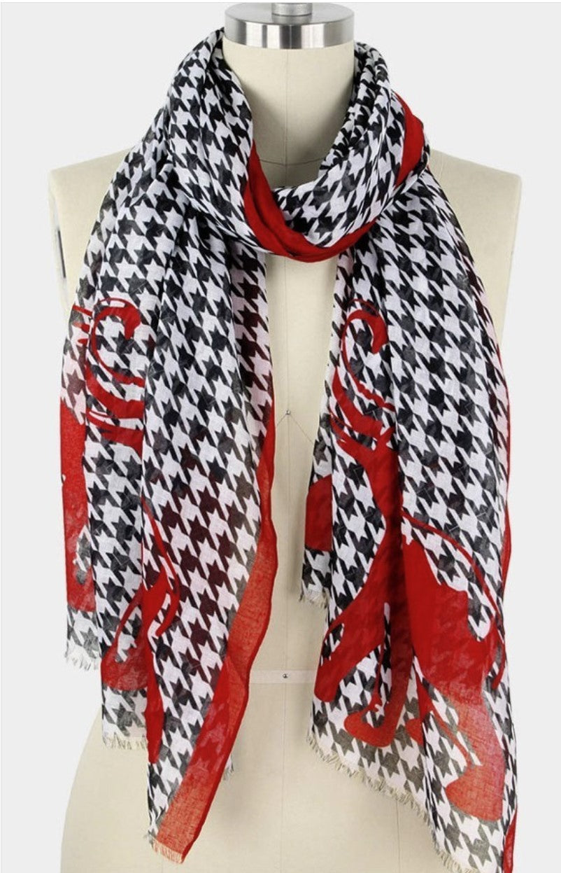 Elephant Houndstooth Scarf