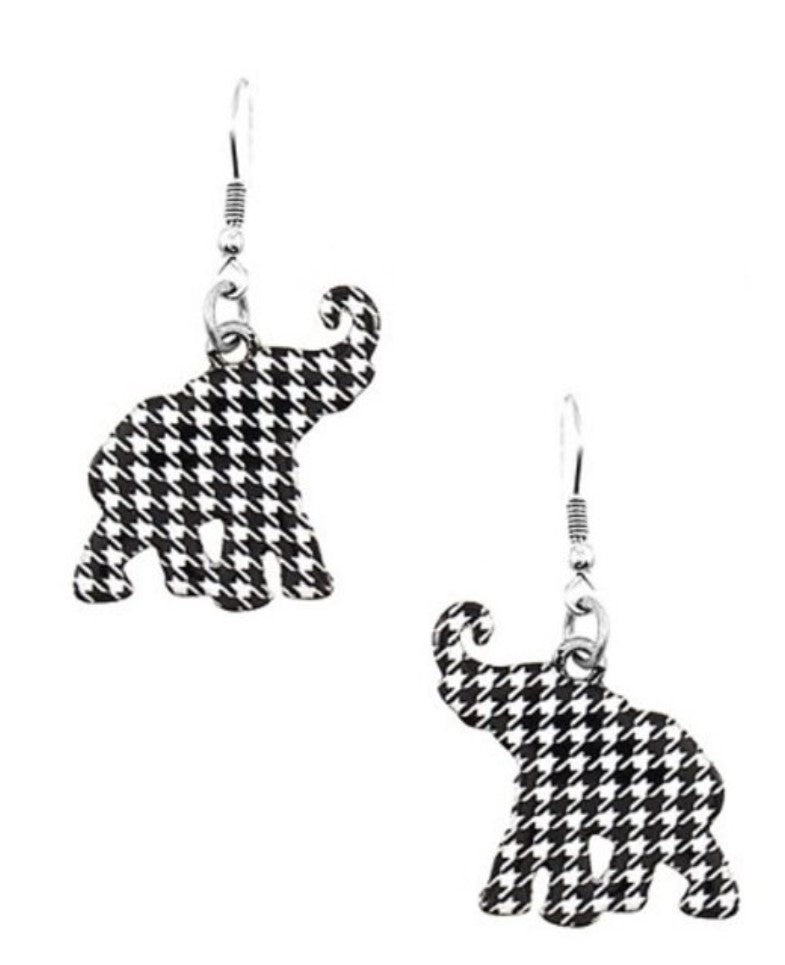 Elephant Houndstooth Earrings